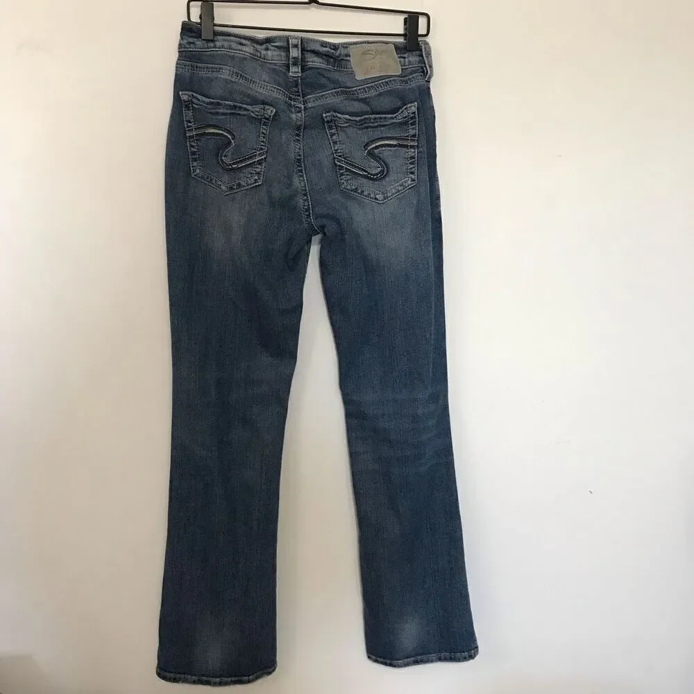 Silver Jeans Avery Slim Boot Cut Blue Jean Light‎ Wash W 28 L 31 denim western